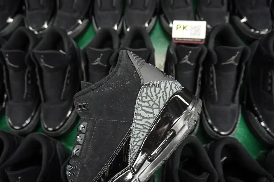 PK GOD  Air Jordan 3 Retro Black Cat RETAIL MATERIALS READY TO SHIP