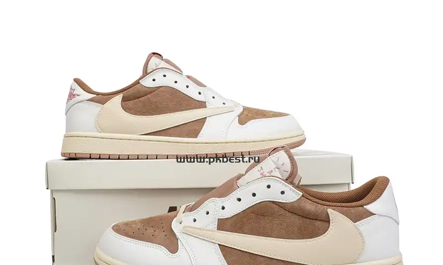 PK GOD Travis Scott x Jordan Air Jordan 1 Low OG Brown powder RETAIL MATERIALS READY TO SHIP