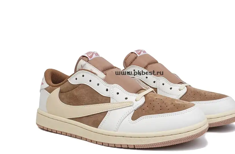 PK GOD Travis Scott x Jordan Air Jordan 1 Low OG Brown powder RETAIL MATERIALS READY TO SHIP