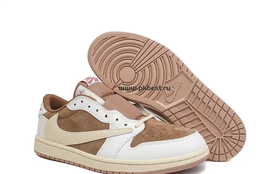 PK GOD Travis Scott x Jordan Air Jordan 1 Low OG Brown powder RETAIL MATERIALS READY TO SHIP