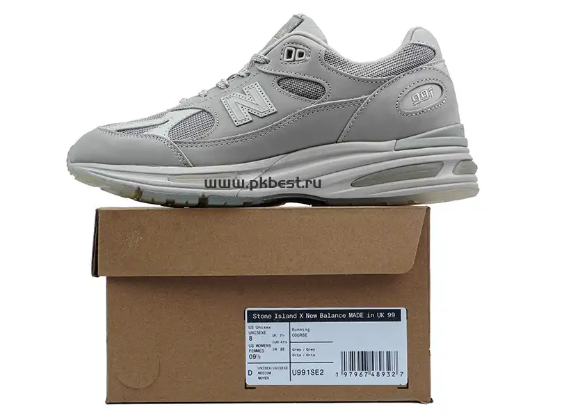 PK GOD STONE ISLAND x New Balance NB 991 V2 gray RETAIL MATERIALS READY TO SHIP