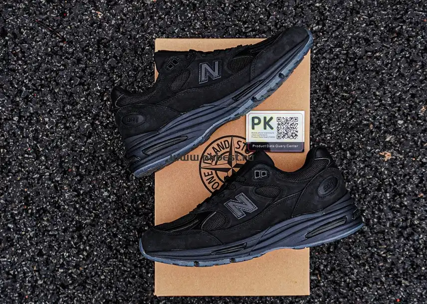 PK GOD STONE ISLAND x  New Balance NB 991 v2 black RETAIL MATERIALS READY TO SHIP