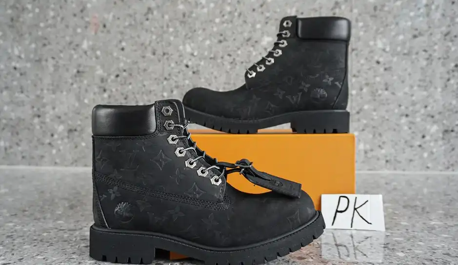 PK GOD Timberland x LOUIS VUITTON Cow leather black RETAIL MATERIALS READY TO SHIP