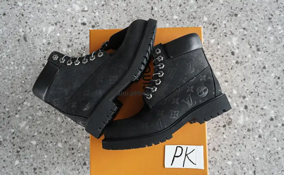 PK GOD Timberland x LOUIS VUITTON Cow leather black RETAIL MATERIALS READY TO SHIP