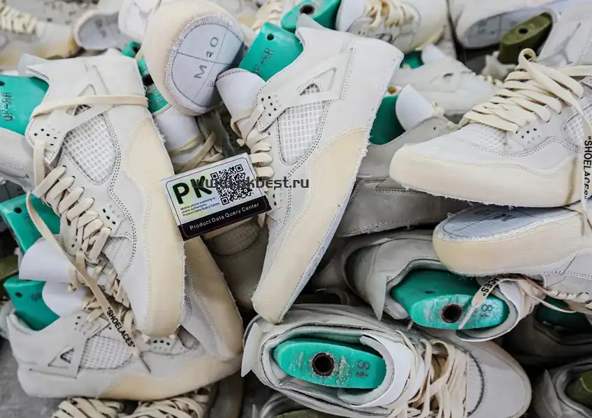 JORDAN 4 RETRO OFF-WHITE SAIL RETAIL MATERIALS READY TO SHIP