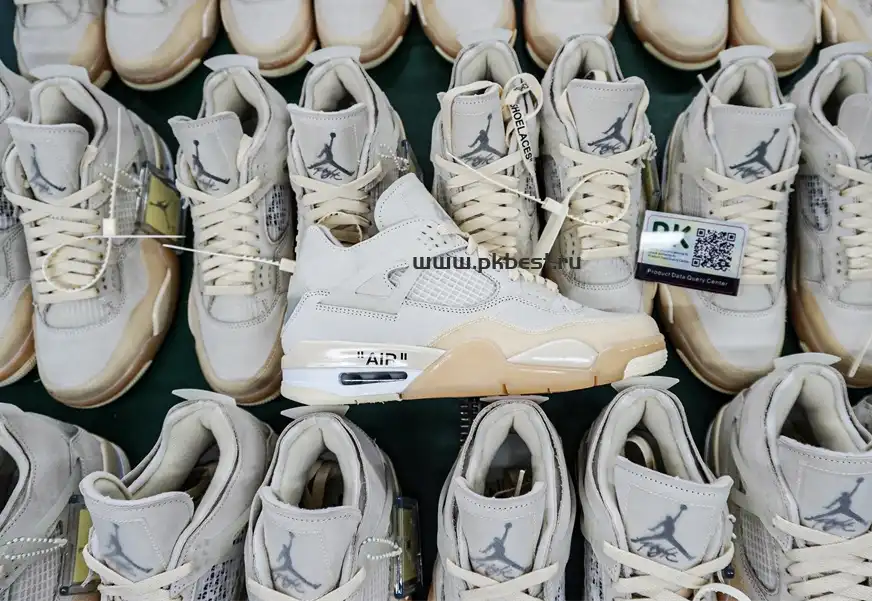 JORDAN 4 RETRO OFF-WHITE SAIL RETAIL MATERIALS READY TO SHIP