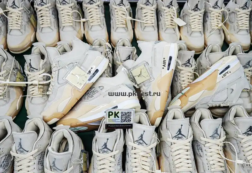 JORDAN 4 RETRO OFF-WHITE SAIL RETAIL MATERIALS READY TO SHIP