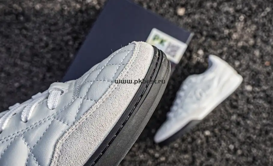 PK GOD CHANEL Shiny Calfskin Suede Quilted CC Logo Sneakers White RETAIL MATERIALS READY TO SHIP