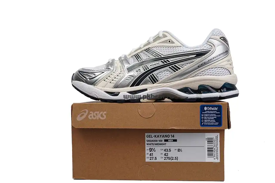 PK GOD Asics Gel-Kayano 14 White black silver RETAIL MATERIALS READY TO SHIP