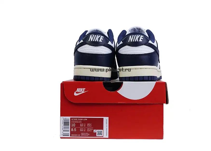 PK GOD Dunk Low Vintage Navy W RETAIL MATERIALS READY TO SHIP