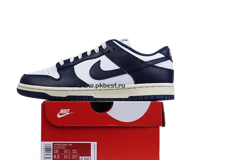 PK GOD Dunk Low Vintage Navy W RETAIL MATERIALS READY TO SHIP