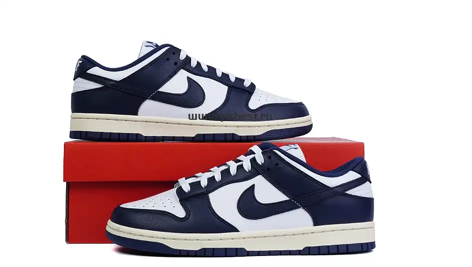 PK GOD Dunk Low Vintage Navy W RETAIL MATERIALS READY TO SHIP