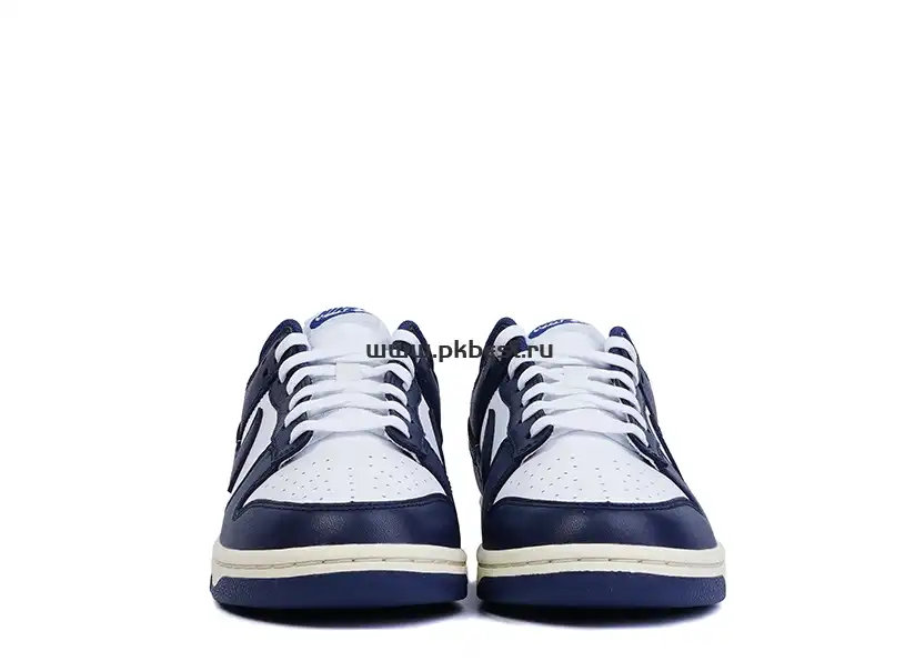 PK GOD Dunk Low Vintage Navy W RETAIL MATERIALS READY TO SHIP