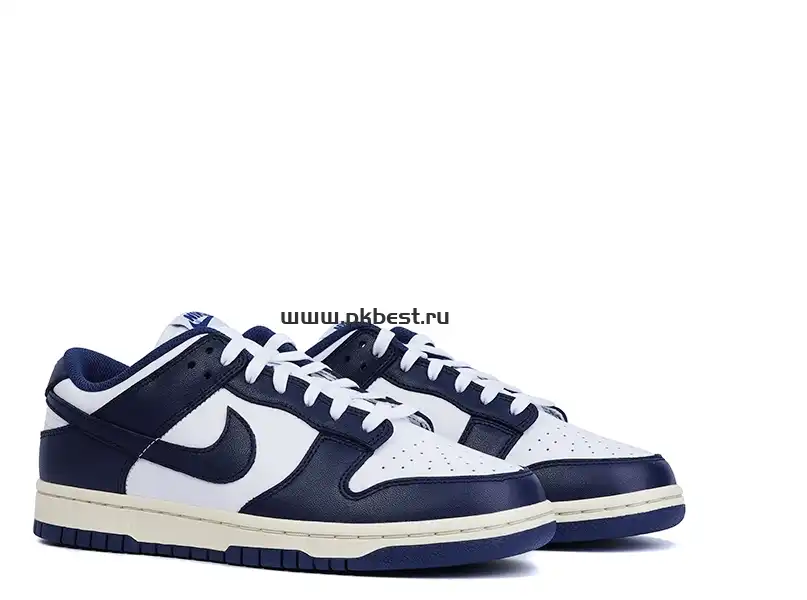 PK GOD Dunk Low Vintage Navy W RETAIL MATERIALS READY TO SHIP