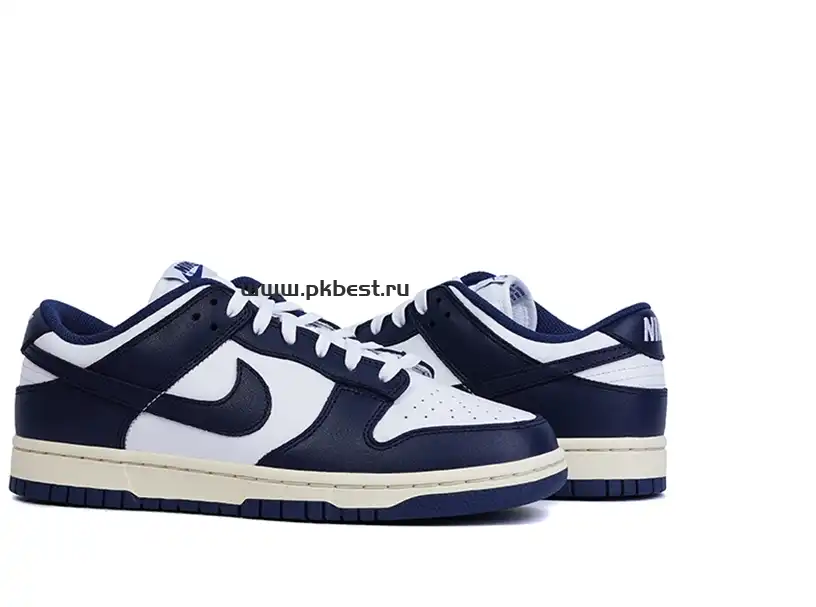 PK GOD Dunk Low Vintage Navy W RETAIL MATERIALS READY TO SHIP