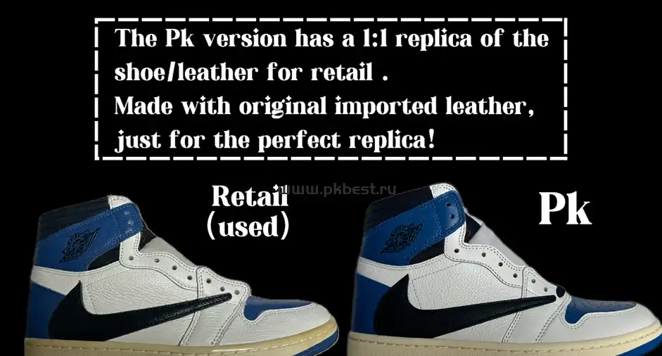 PK5.0 Travis Scott X Fragment X Air Jordan 1 High OG retail materials ready to ship