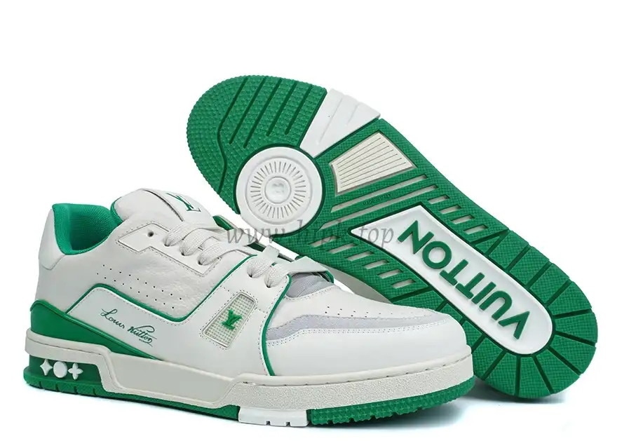 PK god Louis Vuitton LV Trainer #54 Signature Green White retail materials ready to ship