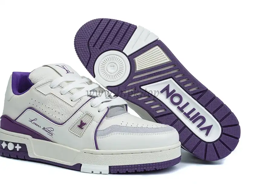 PK god Louis Vuitton LV Trainer #54 Signature Purple White retail materials ready to ship