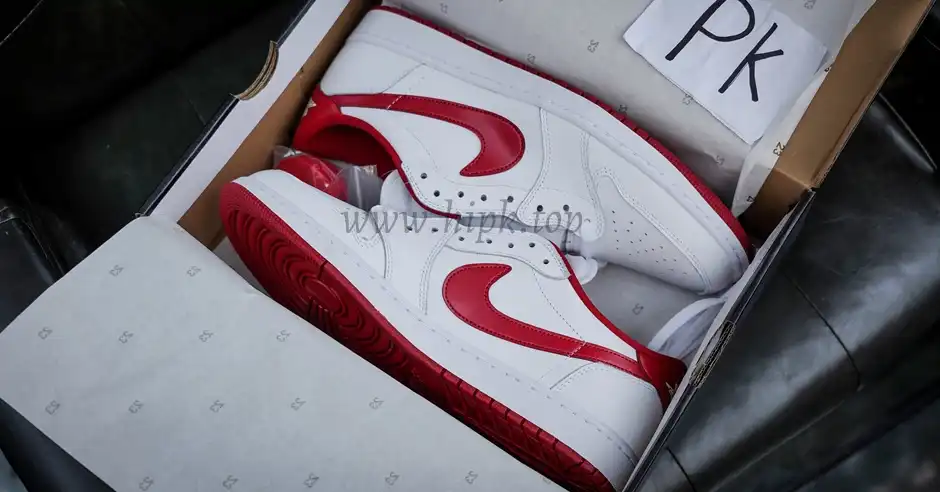 PK GOD Jordan 1 Retro LowWhite Varsity Red RETAIL MATERIALS READY TO SHIP