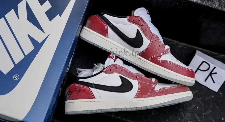 PK GOD Jordan 1 Retro low OG White Red RETAIL MATERIALS READY TO SHIP