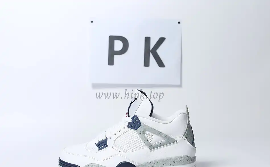 PK GOD Jordan 4 Retro White Midnight Navy RETAIL MATERIALS READY TO SHIP