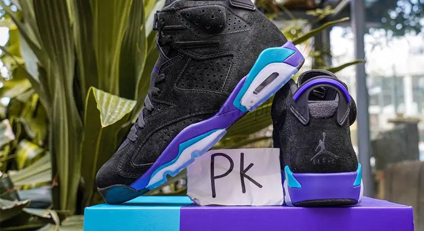 PK GOD Jordan Air Jordan 6 Aqua Black Purple RETAIL MATERIALS READY TO SHIP