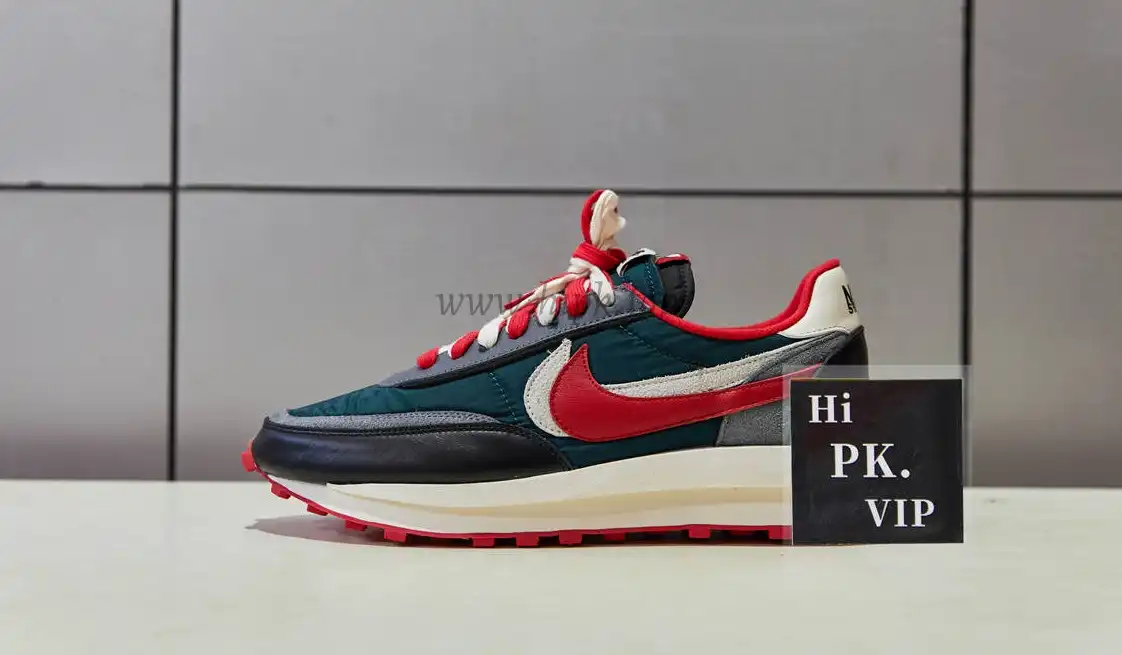 PK GOD NIKE LD WAFFLESACAI UNDERCOVER MIDNIGHT SPRUCE UNIVERSITY RED RETAIL MATEARIALS READY TO SHIP