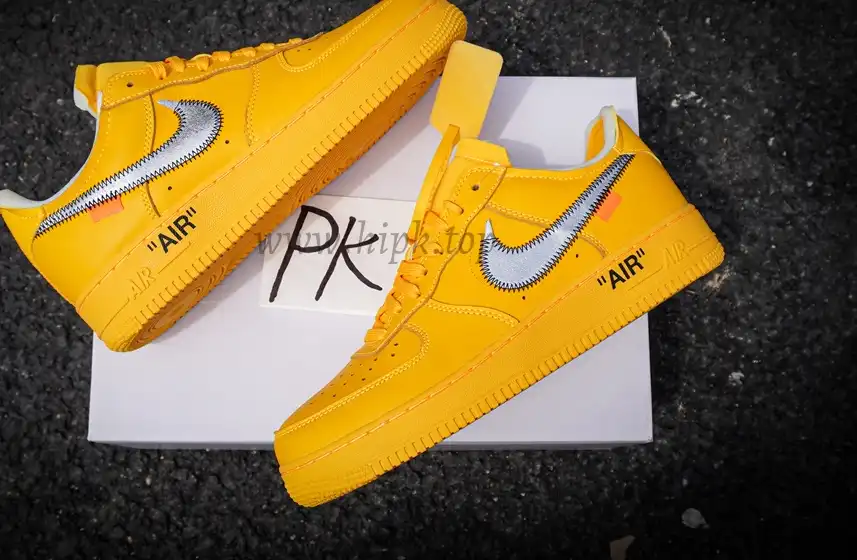 PK 5.0 Nike Air Force 1 Low Off-White University Gold RETAIL MATERIALS READY TO SHIP