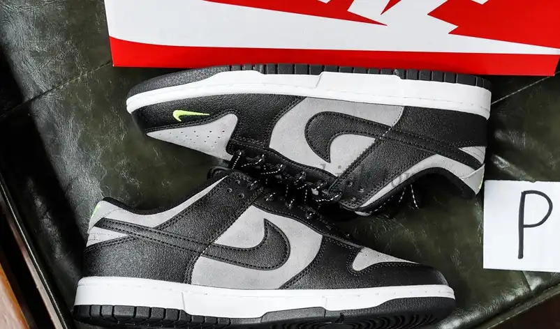 PK GOD Nike Dunk Low Black Grey Green Strike RETAIL MATERIALS READY TO SHIP