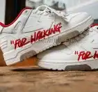 PK GOD OFF-WHITE OOO Low Out Of Office Calf Leather White Light Blue RETAIL MATERIALS READY TO SHIP