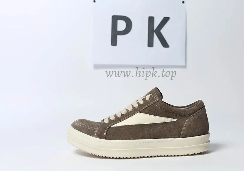 PK GOD Rick Owens EDFU Vintage Sneaks Velour Suede Dust Grey Milk White RETAIL MATERIALS READY TO SHIP