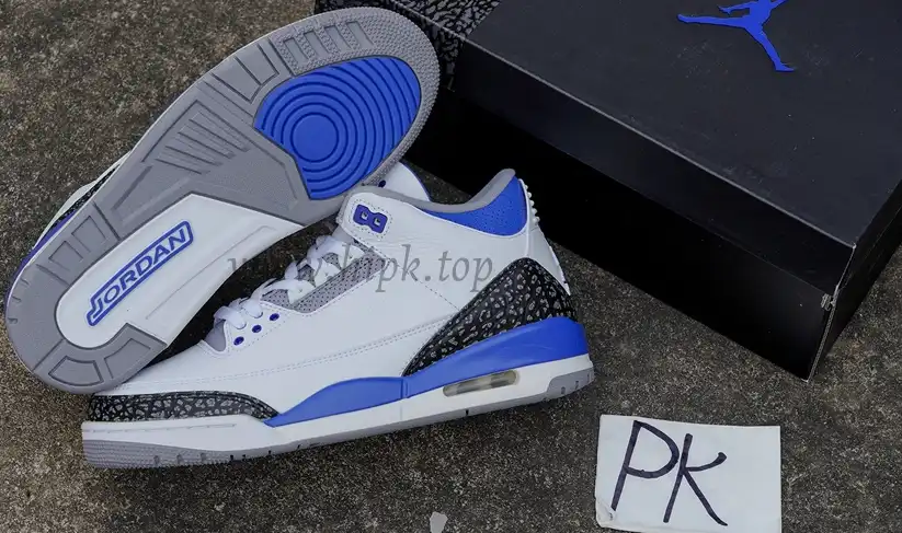 PK Jordan 3 racer blue retail materials ready to ship