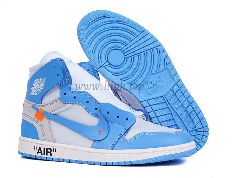 PK GOD X YIFU RETAIL FACTORYOFF WHITE X AIR JORDAN 1 POWDER BLUE UNC RETAIL MATERIALS ready limited