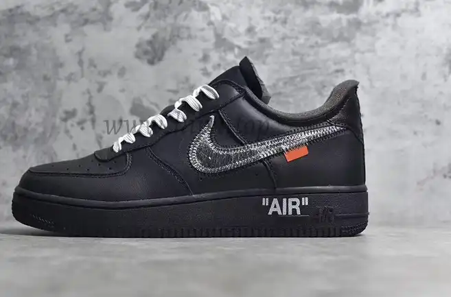 Pk God OFF-WHITE x Air Force 1 Low Black Silver retail materials ready to ship