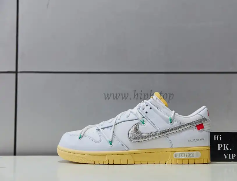 Pk God off white X dunk low the 50 white silver retail materials ready to ship