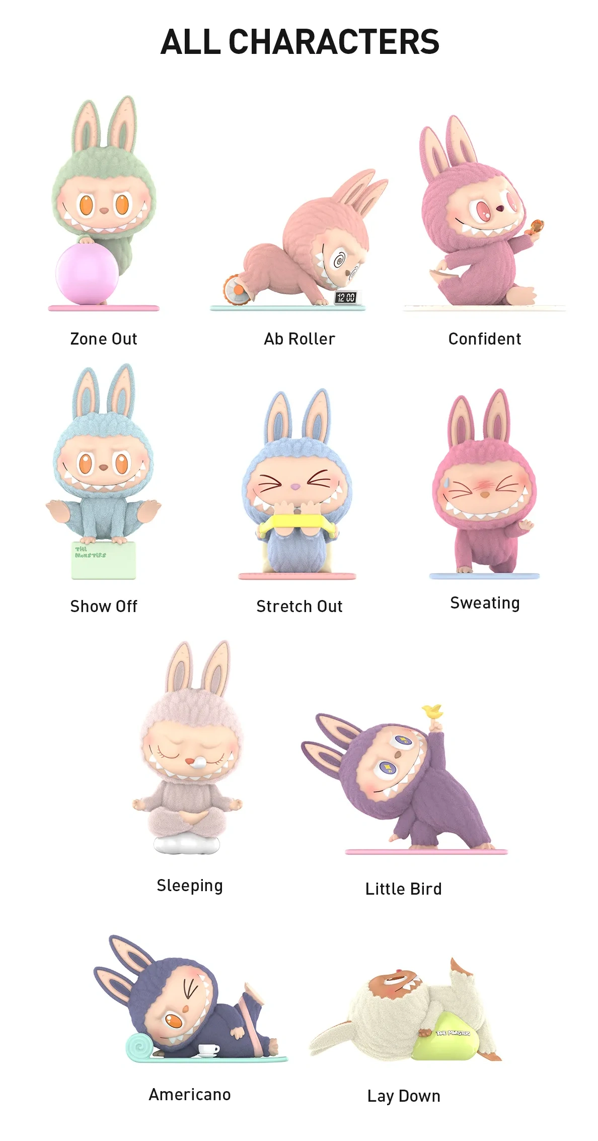 Efficient 3033 THE MONSTERS Lazy Yoga Series Figures