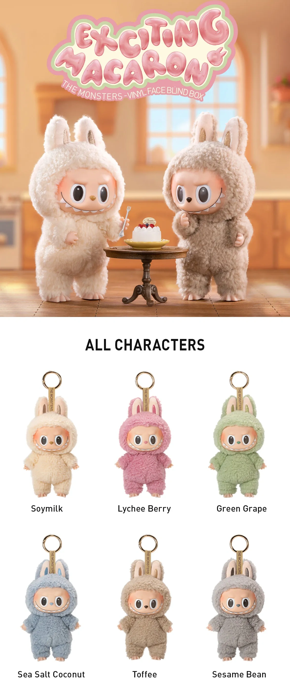 1st Kicks GoAnywhere 7734 Labubu The Monsters Exciting Macaron Series Plush Pendant Blind Box