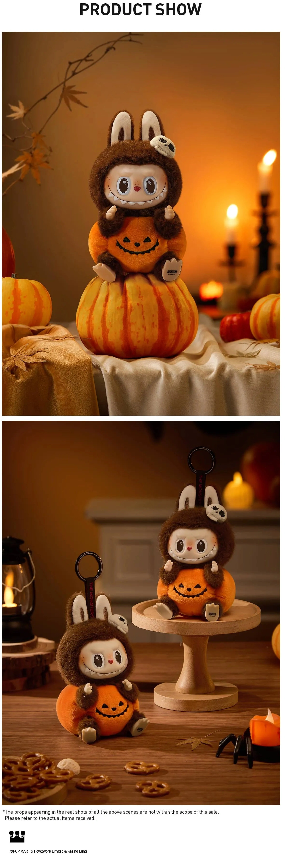 LABUBU Happy Halloween Party Series-Sitting Pumpkin Vinyl Plush Pendant Trendy 9485