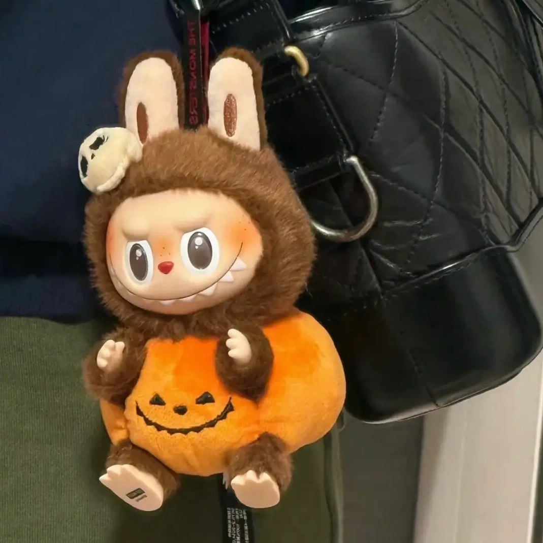 LABUBU Happy Halloween Party Series-Sitting Pumpkin Vinyl Plush Pendant Trendy 9485