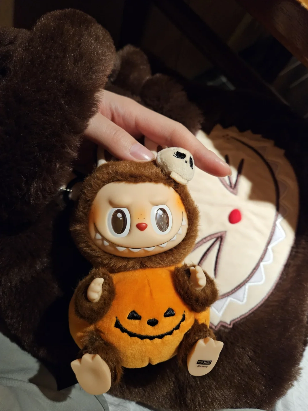 Vibrant 7425 LABUBU Happy Halloween Party Series-Sitting Pumpkin Vinyl Plush Pendant