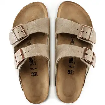 Affordable Unisex Birkenstock Arizona Suede Leather Taupe - BIRK-51461