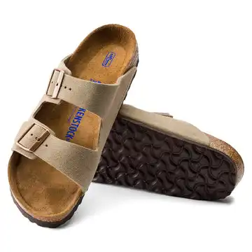 Affordable Women's Birkenstock Arizona Soft Footbed Taupe Suede BIRK-951301