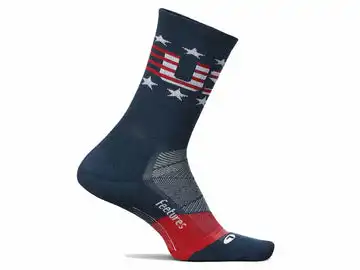 Feetures Elite Light Cushion Mini Crew Socks - USA Navy - FEET-E9030678