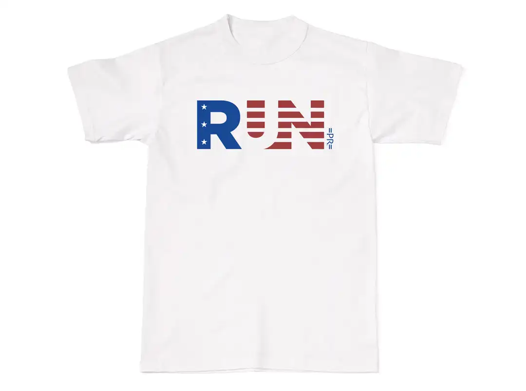 Unisex Red, White & Blue Run Graphic Tee