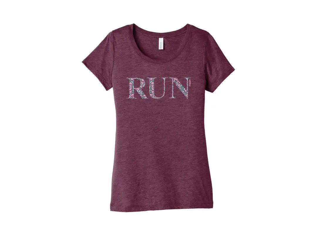 Women's =PR= Floral Run Graphic Tee - BELLA-FLORALRUNMAROON