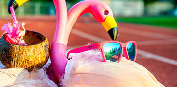 Cheap goodr Running Sunglasses - Flamingos on a Booze Cruise