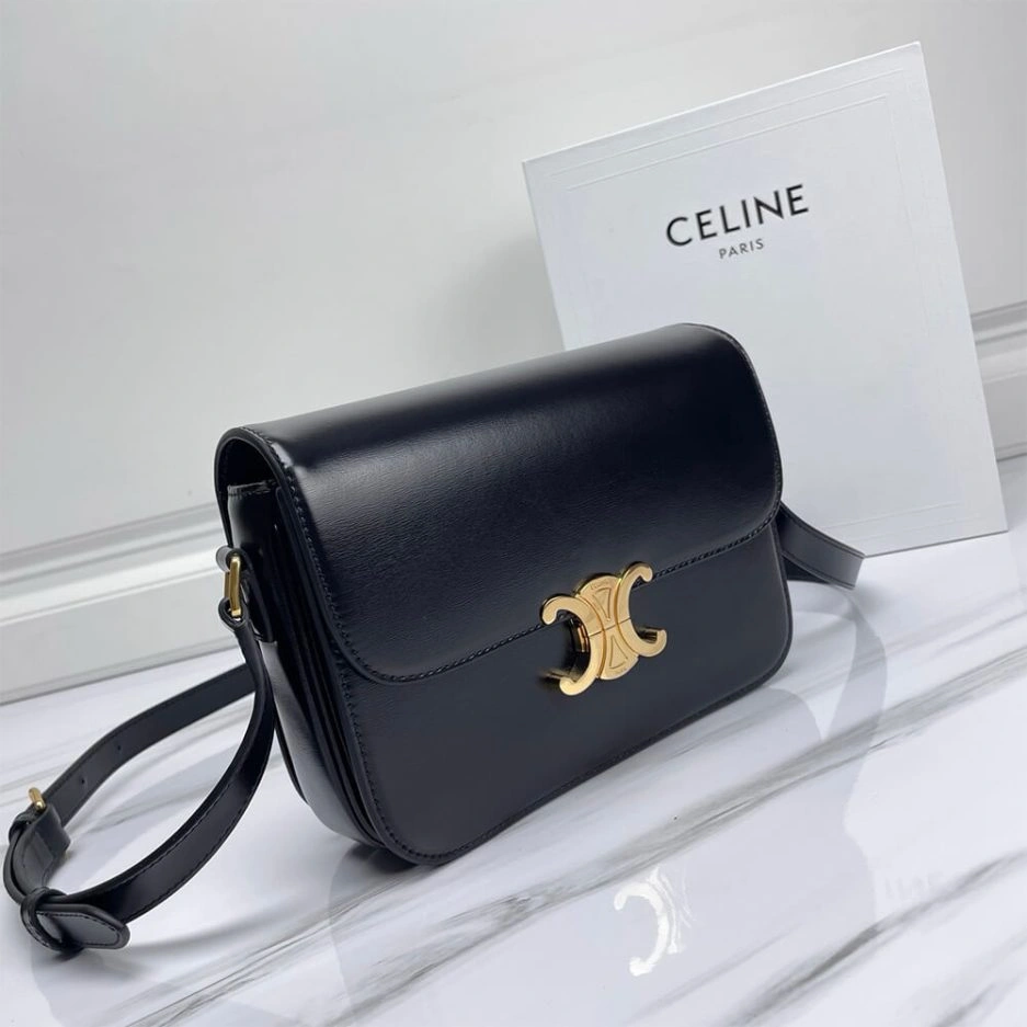 CELINE CLASSIQUE TRIOMPHE BAG IN SHINY CALFSKIN(high-end grade) Supportive 1637