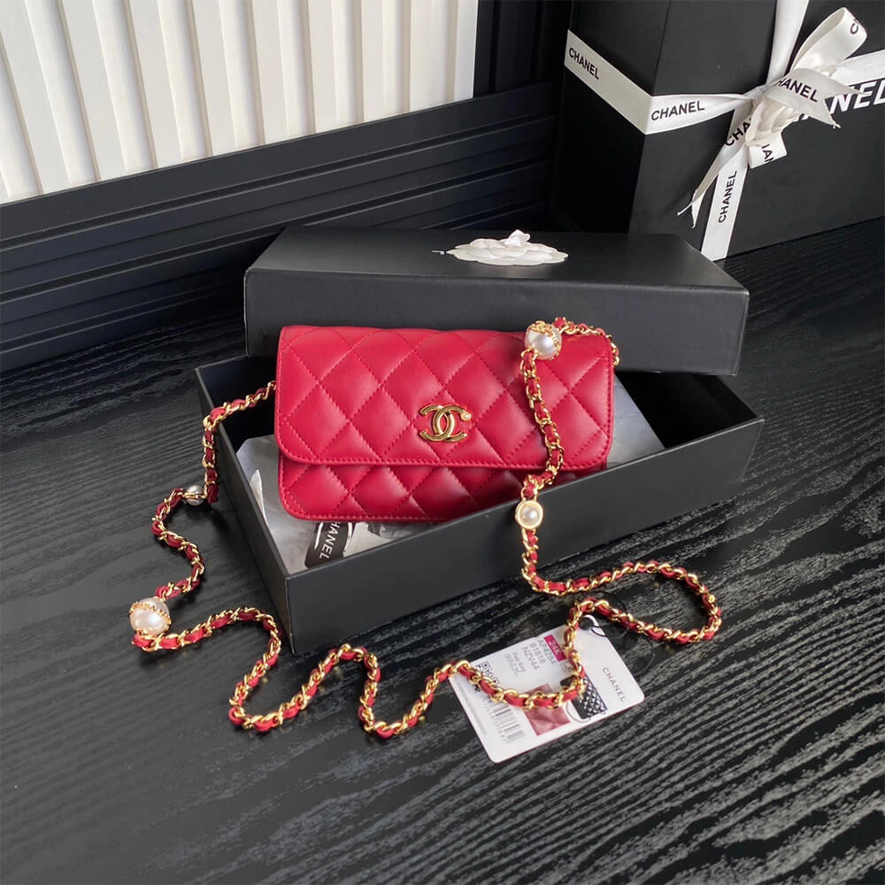 CHANEL Flap Phone Holder with Chain(HIGH-END GRADE) Reliable 1117