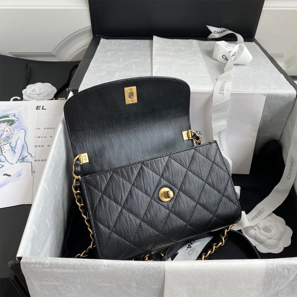 Durable CHANEL Mini Flap Bag with Top Handle 1220