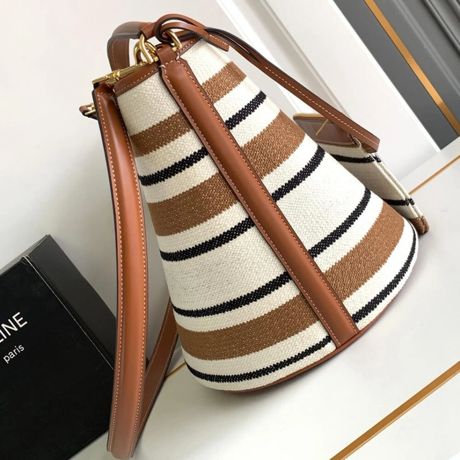 UrbanStyle Celine BUCKET 16 BAG IN STRIPED TEXTILE WITH CELINE JACQUARD(high-end grade) 1608